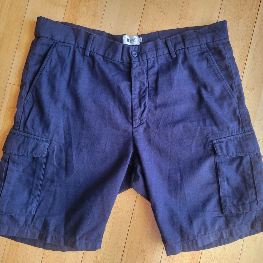 NN07 No Nationality Men's Navy Cargo Shorts
